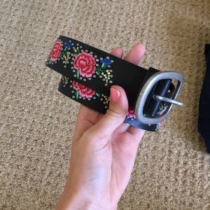 Topshop black embroidered belt